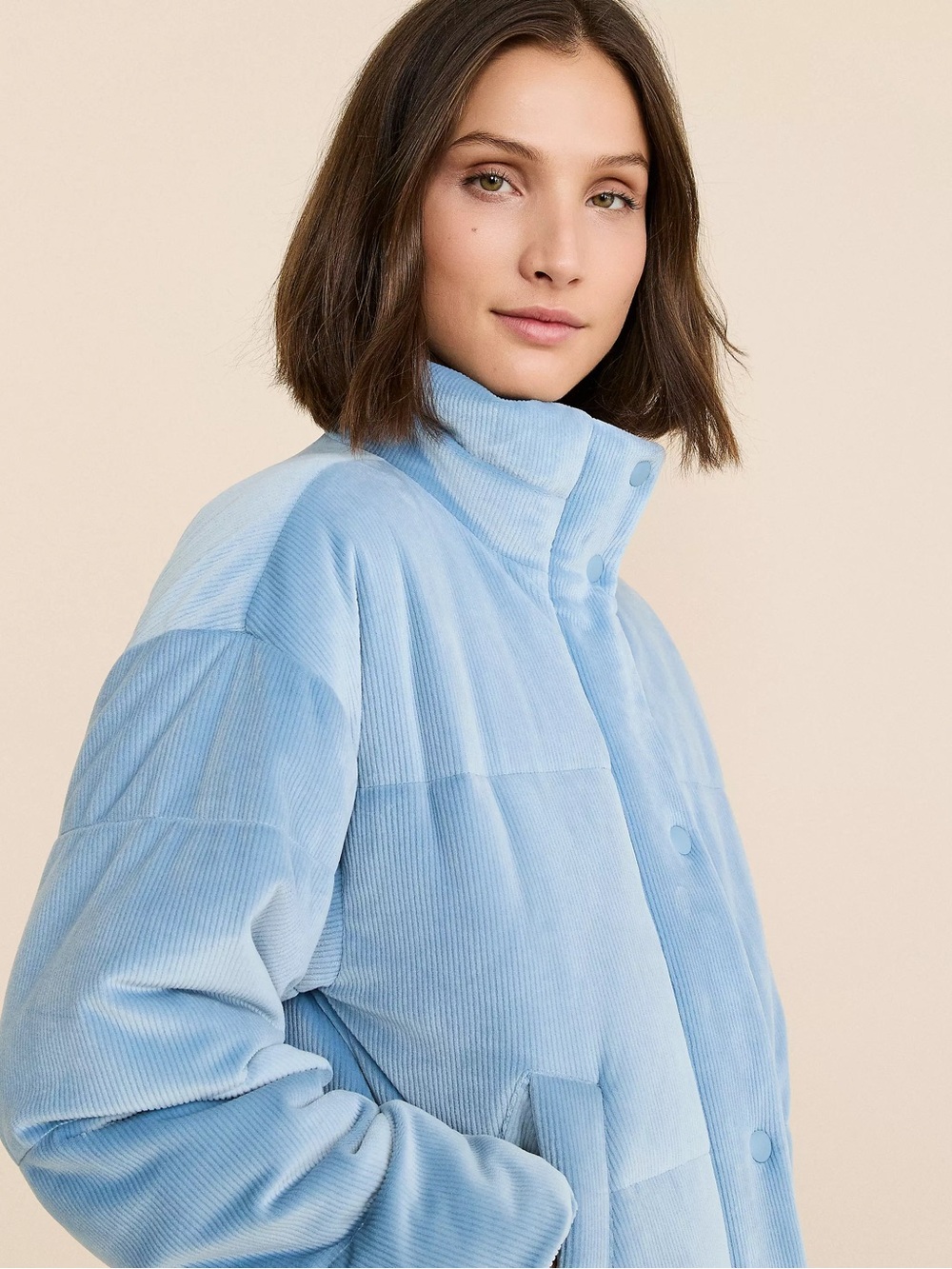 Lou & Grey Ribbed Velour Puffer Jacket - Picture 2 of 12